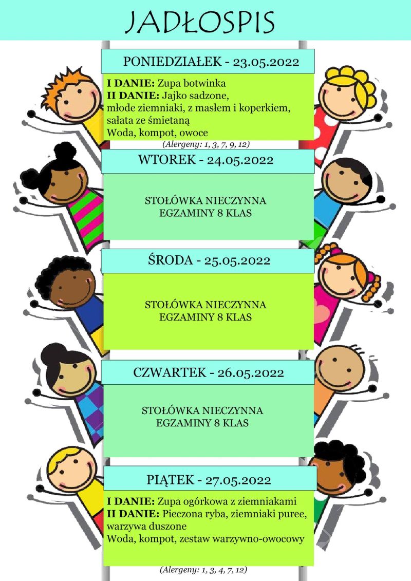 Jadłospis 23-27 maja