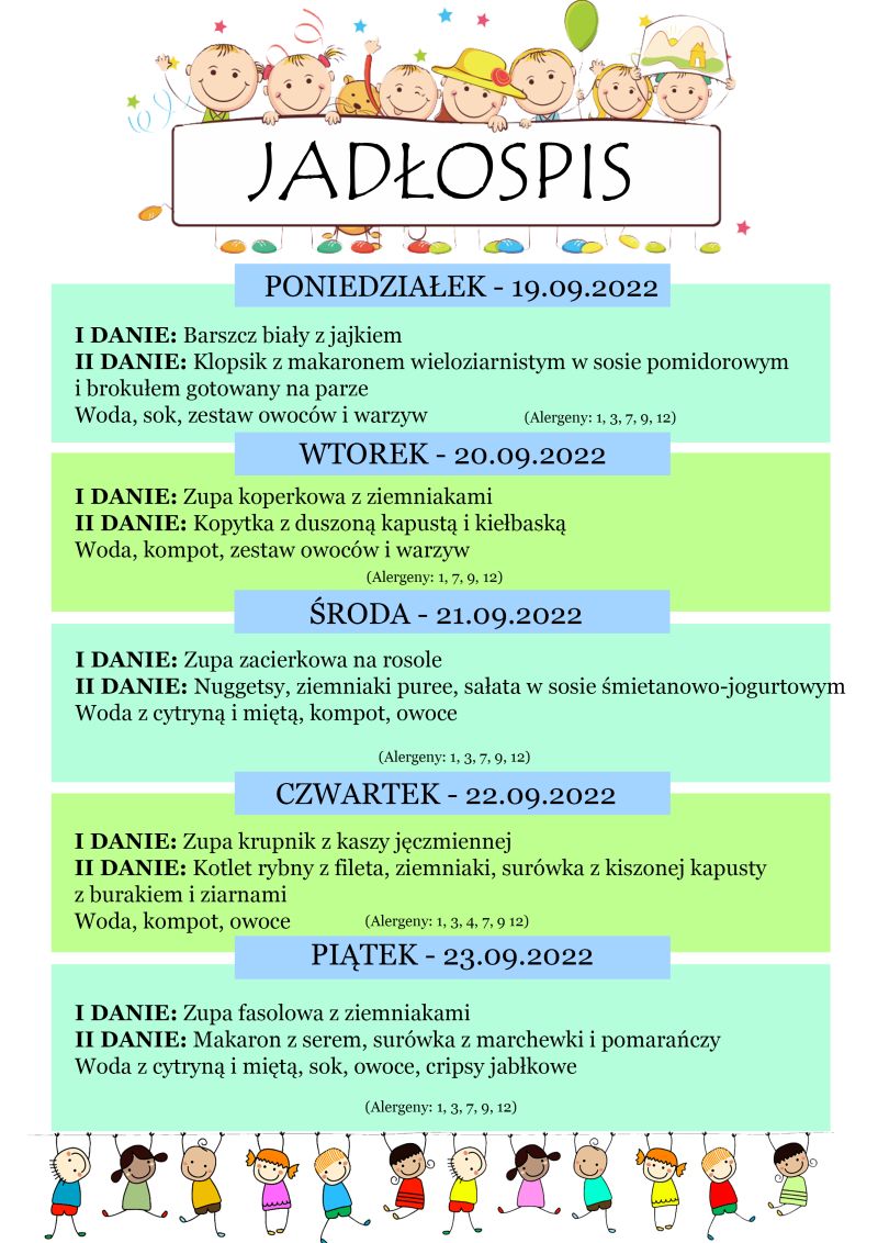 Jadłospis 19 – 23 września
