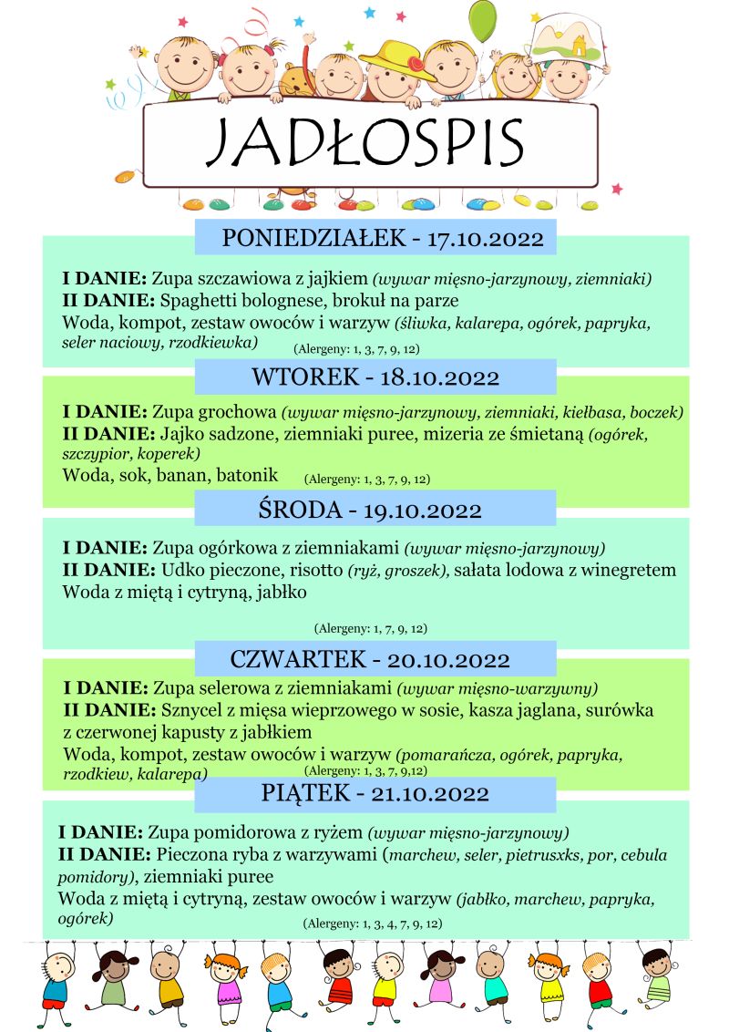 Jadłospis 17-21 października