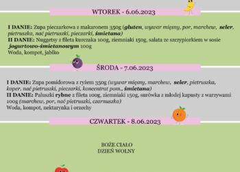 Jadłospis 5-7 czerwca