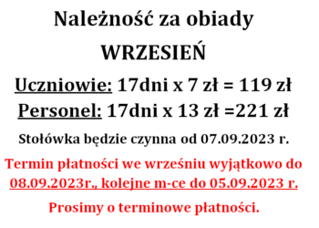 Obiady - wrzesień