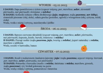 Jadłospis 4-8 grudnia