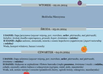 Jadłospis 3-5 stycznia