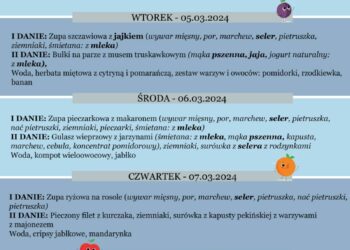 Jadłospis 4-8 marca