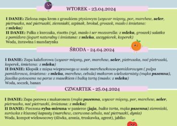 Jadłospis 22-24 kwietnia