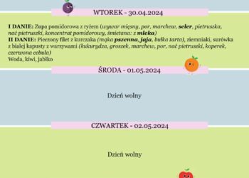 Jadłospis 29-30 kwietnia