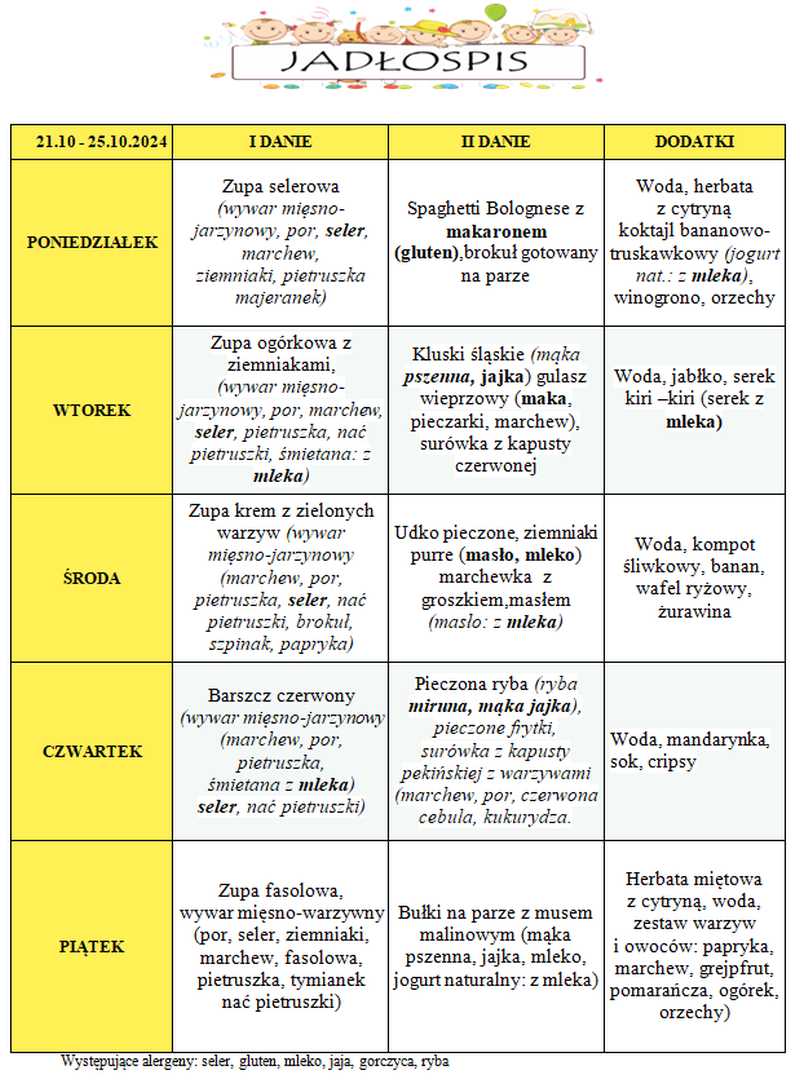 Jadłospsi 21-26 października