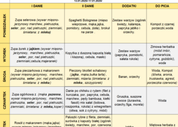 Jadłospis 13-17 stycznia