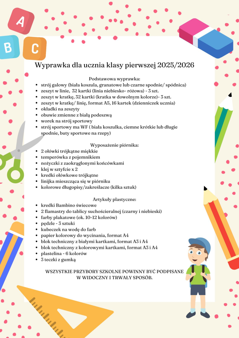 Wyprawka dla ucznia 2025