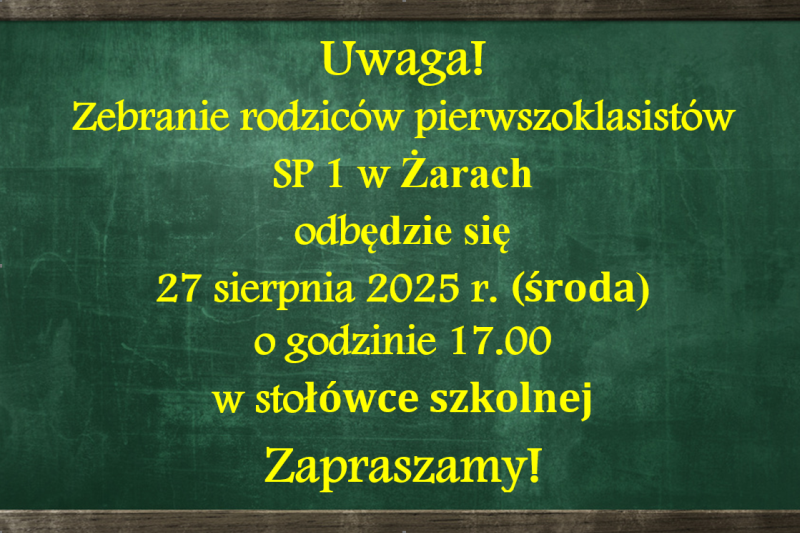 Zebranie rodziców pierwszoklasistów