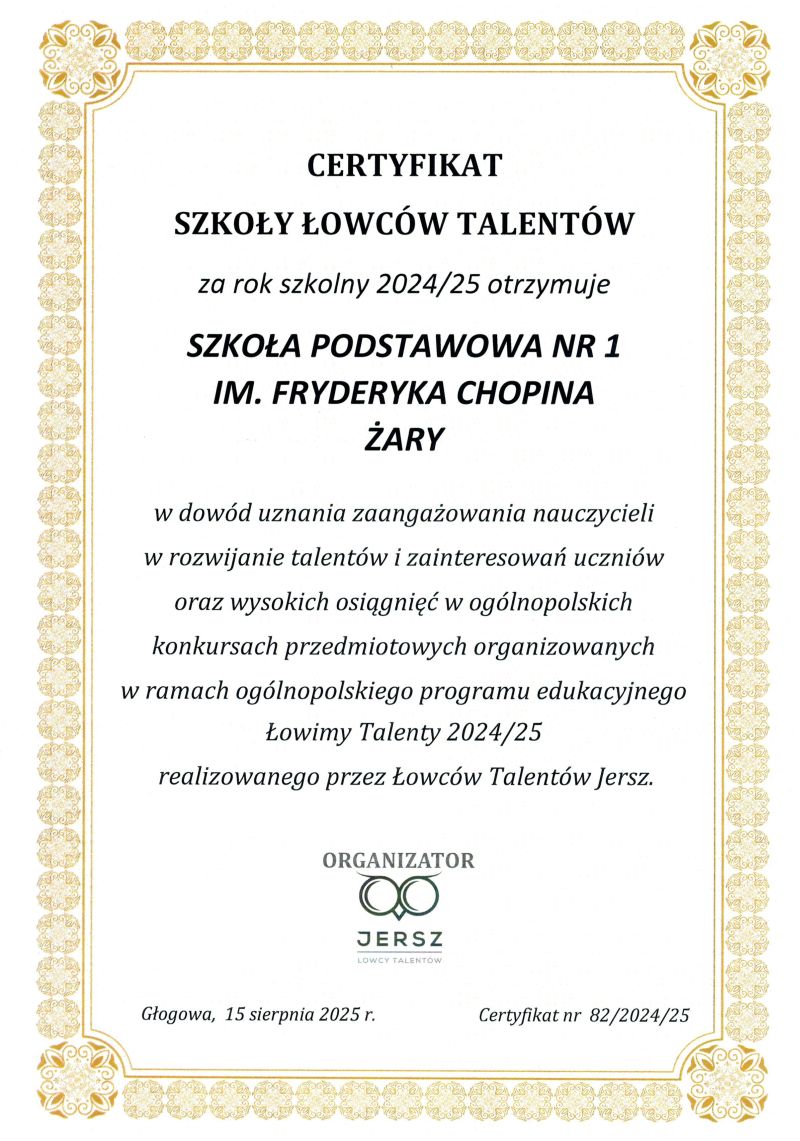Certyfikat Łowców Talentów