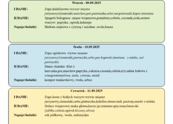 Jadłospis 8-12 września