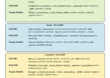 Jadłospis 1-5 grudnia