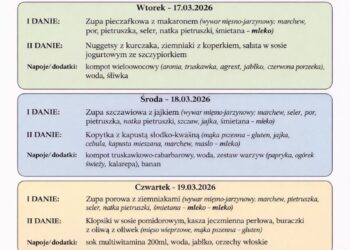 Jadłospis 16-20 marca