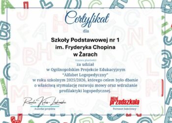 Certyfikat dla szkoły