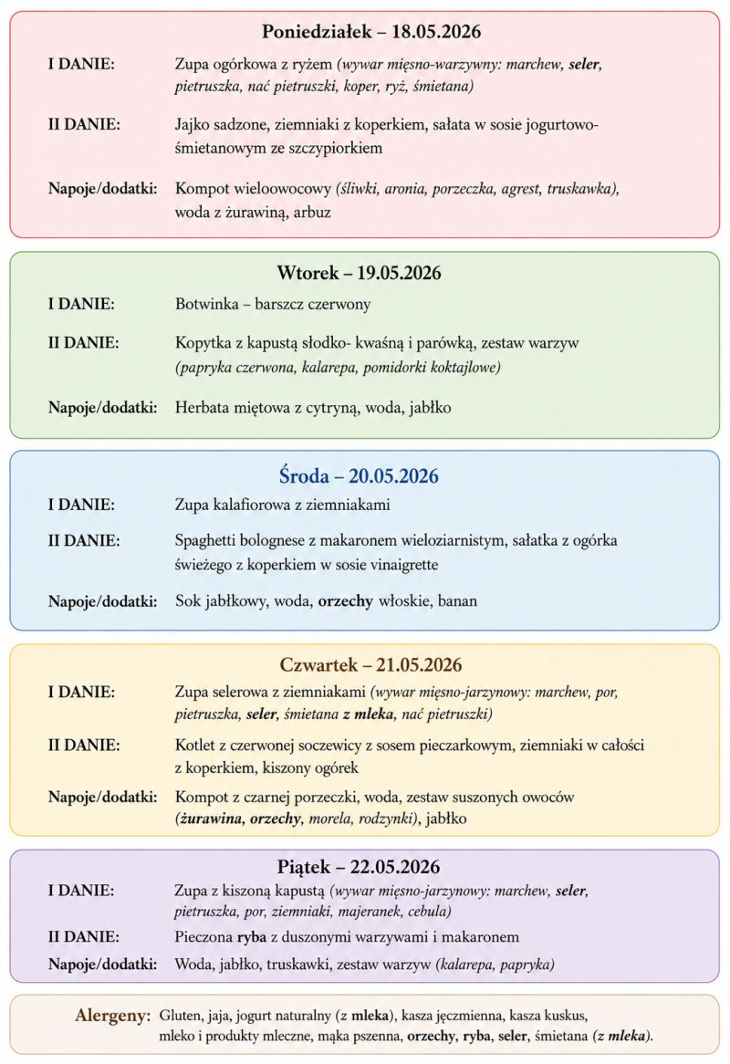 Jadłospis 18-22 maja