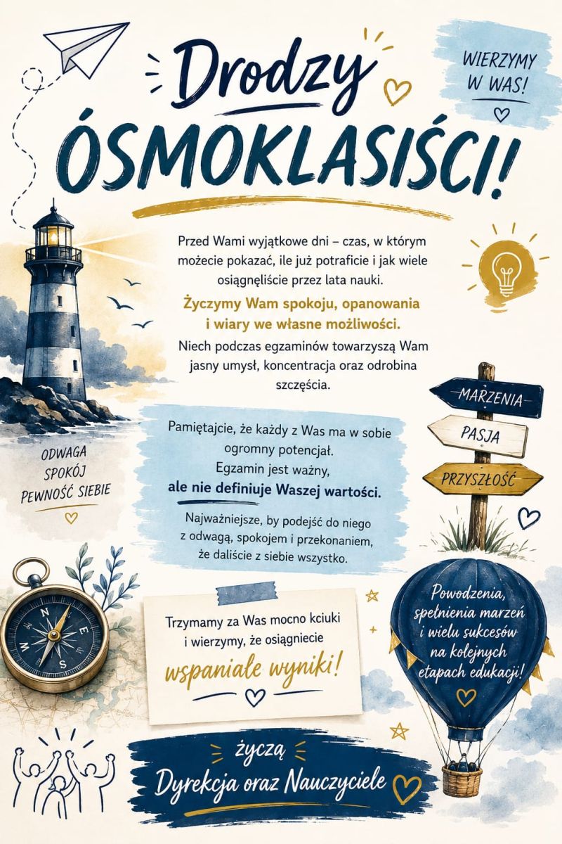 Życzenia dla Ósmoklasistów