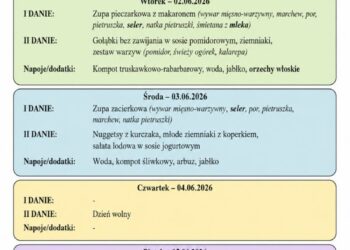 Jadłospis 1-5 czerwca